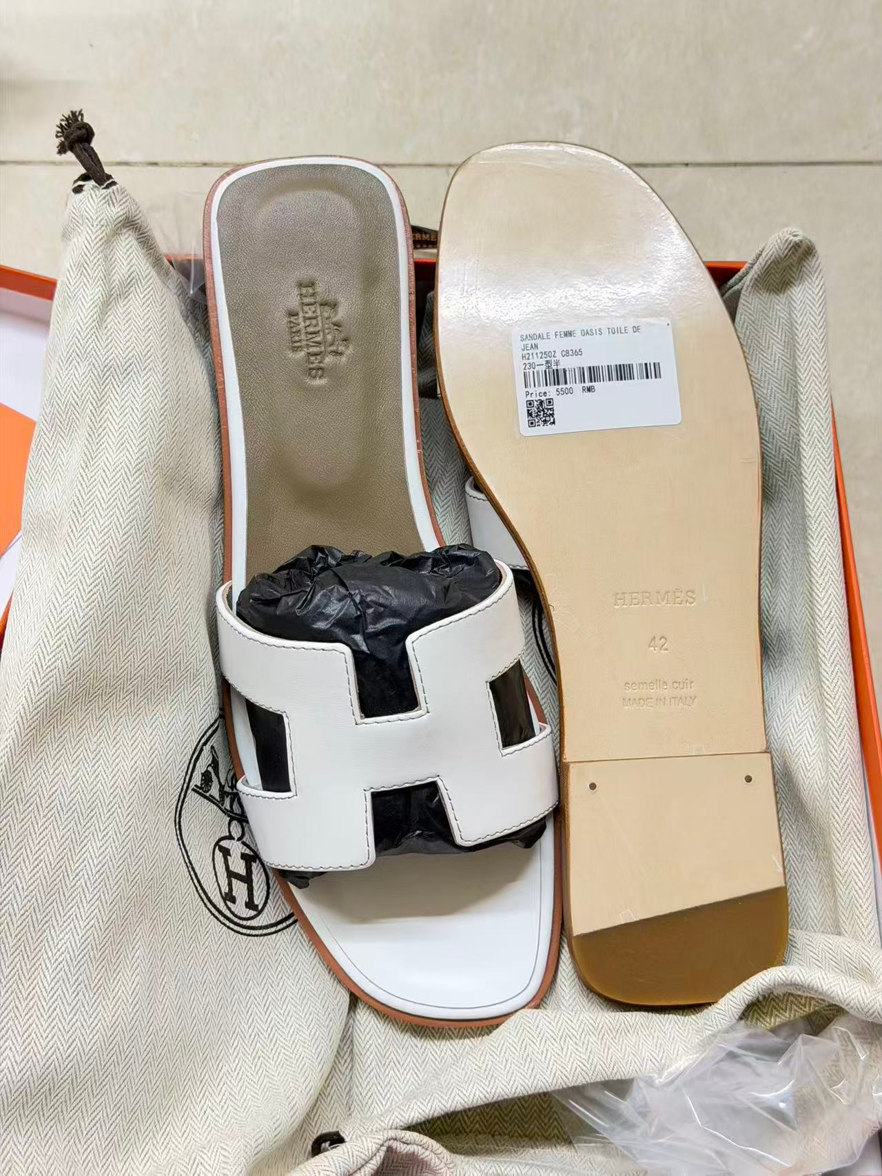 White Cutout Slide Sandals product photograph